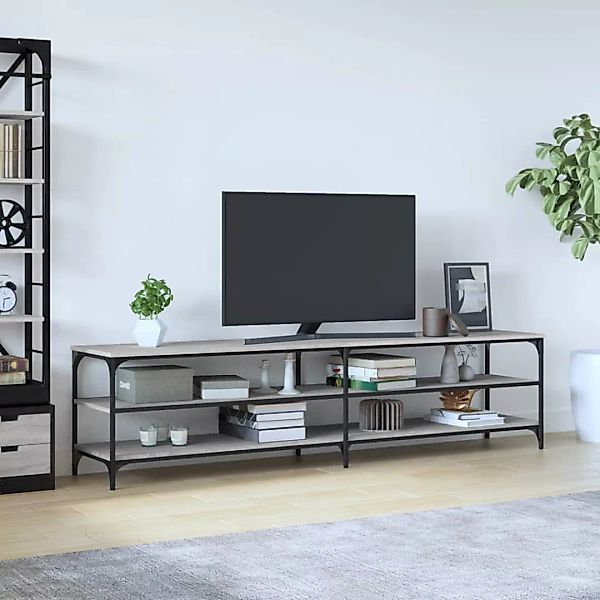 Vidaxl Tv-schrank Grau Sonoma 200x30x50 Cm Holzwerkstoff Und Metall günstig online kaufen