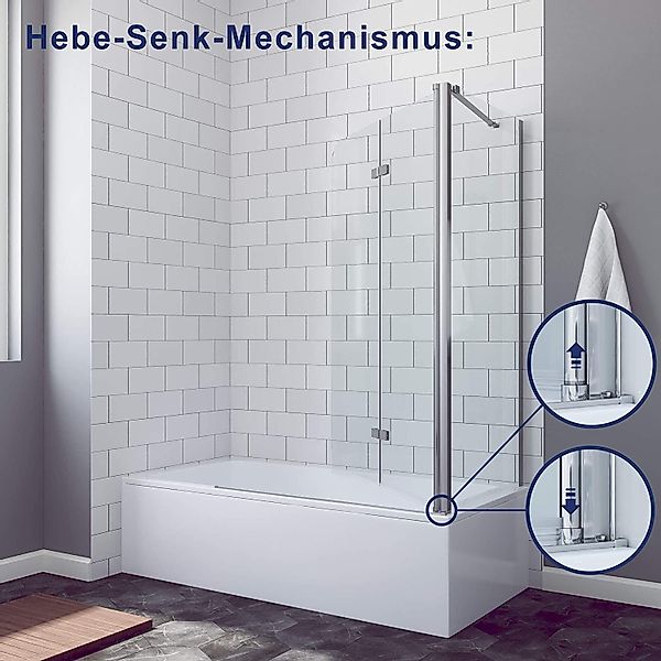 AQUABATOS Badewannenaufsatz Duschwand für Badewanne Badewannenaufsatz günstig online kaufen