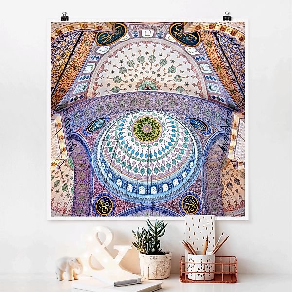 Poster - Quadrat Blaue Moschee in Istanbul günstig online kaufen