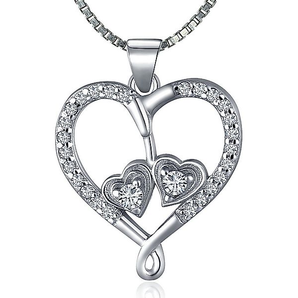 NAHLE Herzkette Herz 925 Silberkette Damen Silber Kette Silber 925 Herz Anh günstig online kaufen
