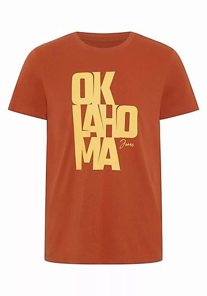 Oklahoma Jeans Print-Shirt mit Label-Schriftzug aus Jersey günstig online kaufen