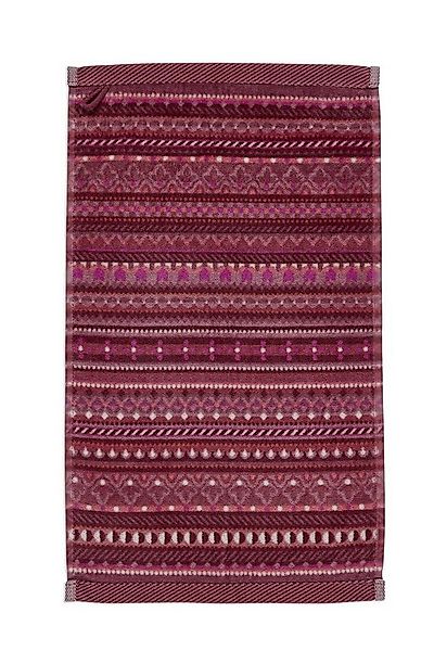 PiP Studio Gästehandtuch Geometric Print Gästehandtuch dark pink 30x50cm (1 günstig online kaufen