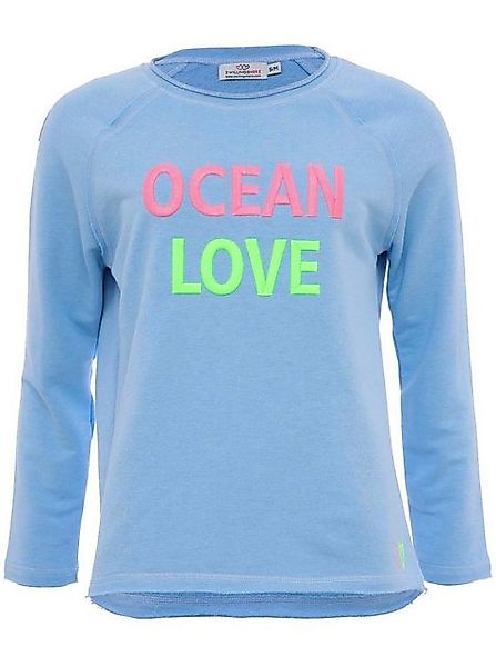Zwillingsherz Langarmshirt mit "Ocean Love"-Aufdruck und Used-Look günstig online kaufen