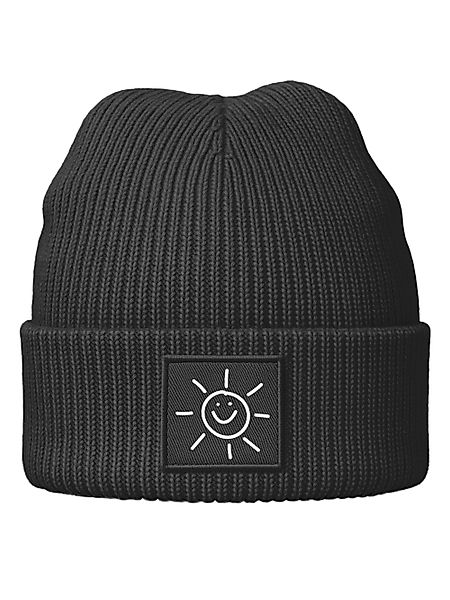 Neverless Strickmütze Beanie Patch Smile Sonne günstig online kaufen
