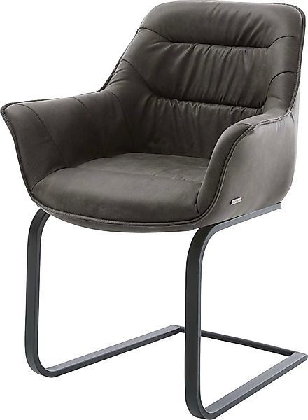 DELIFE Polsterstuhl Kaira-Flex, Freischwinger flach Schwarz günstig online kaufen