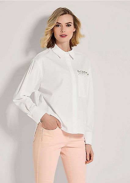 MADELEINE Langarmbluse Elegante Bluse mit Strassdetails Langarm mit verdeck günstig online kaufen