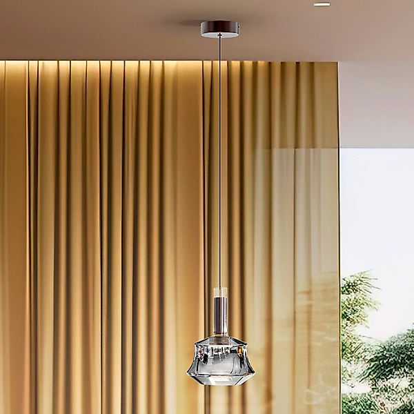 LED-Hängelampe Scarlett, silberfarben, Ø 18 cm, Glas günstig online kaufen