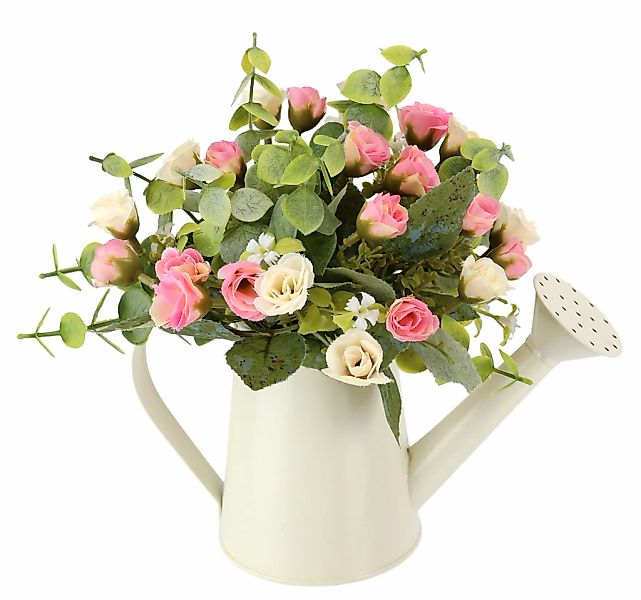 I.GE.A. Kunstblume "Wildrosen-Busch in Gießkanne", Rose künstlich Kunstrose günstig online kaufen