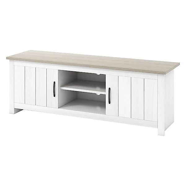 Costway TV-Schrank 145 x 40 x 50 cm mit 2 Türen & Regalen Weiß günstig online kaufen