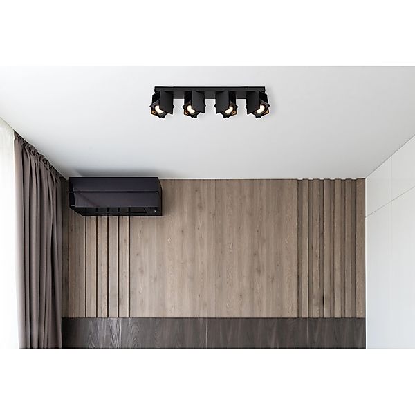 Globo Strahler Rory 4-flammig Schwarz matt 612 x 84 x 157 mm günstig online kaufen