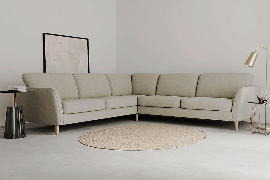 Home affaire Ecksofa "MARSEILLE 278/278 cm, L-Form, Webstoff, Flachgewebe, günstig online kaufen