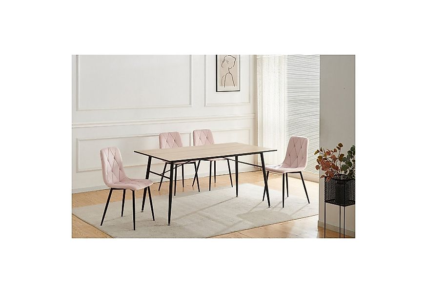 HTI-Living Esszimmerstuhl Stuhl Mesa Eco 4er-Set Velvet Rosa (Set, 4 St), E günstig online kaufen
