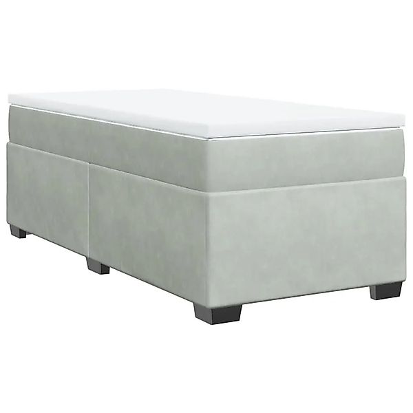 vidaXL Boxspringbett mit Matratze Hellgrau 100x200 cm Samt 3285263 günstig online kaufen