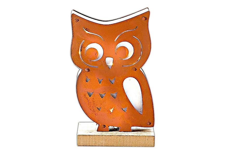 HAC24 LED Dekofigur LED Motivleuchte Eule 18 cm Holz Beleuchtung Metall Dek günstig online kaufen
