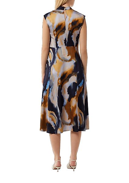 Comma Midikleid, Satin, mit Allover-Print günstig online kaufen