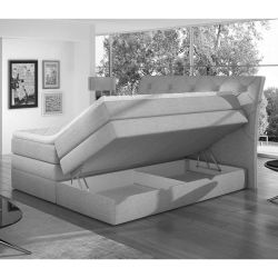 Boxspringbett Stauraum Bett in Weiß mit Bettkasten günstig online kaufen