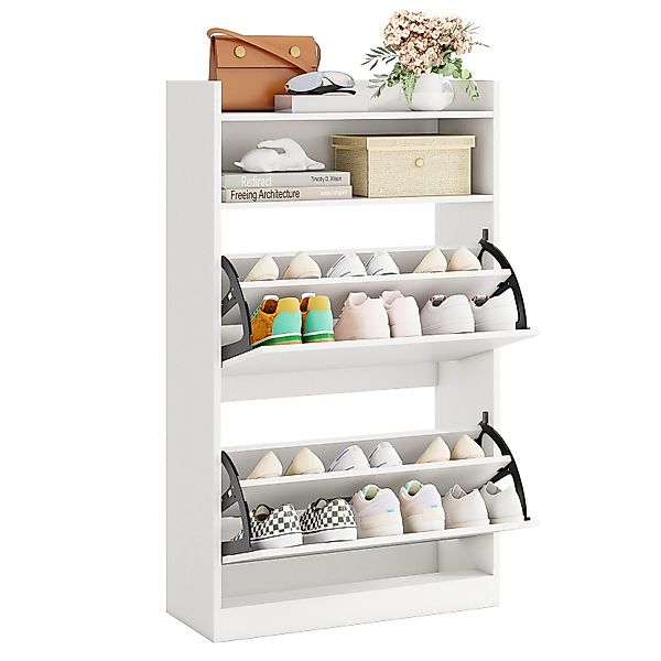 COSTWAY Schuhschrank schmaler Schuhregal mit 2 günstig online kaufen
