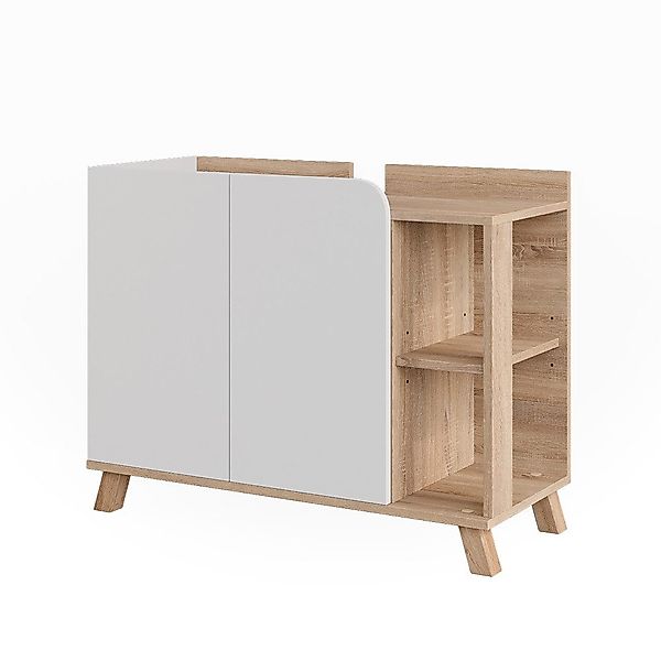 Vicco Waschbeckenunterschrank Karen, Sonoma/Weiß, 80 x günstig online kaufen