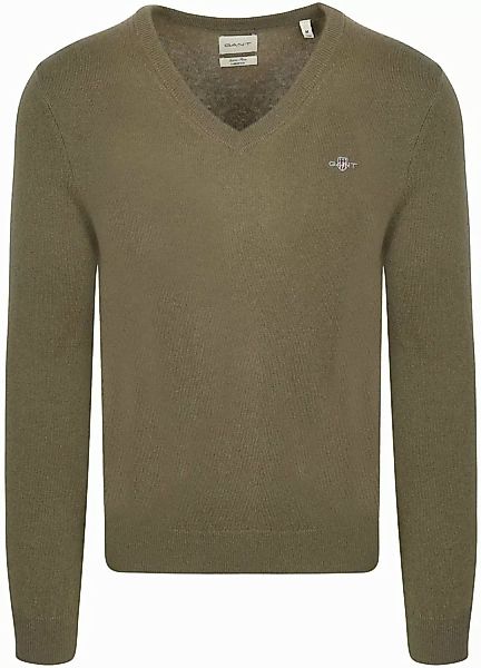 Gant Pullover V-Ausschnitt Wool Blend Army Grün - Größe M günstig online kaufen