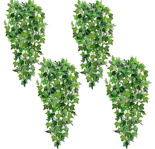 Kunstpflanze 4 Stück Künstliche Hängepflanze,110cm hängendes Grün Blätter G günstig online kaufen
