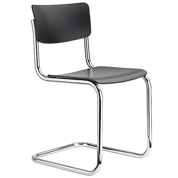 THONET S 43 | Buche schwarz gebeizt | Stahlrohr-Freischwinger | Gestell ver günstig online kaufen
