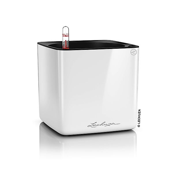 Lechuza® Blumentopf Cube Glossy 16 Weiss günstig online kaufen
