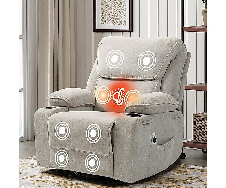 BRTHORY Massagesessel Relaxsessel mit Massagefunktion, Fernsehsessel, 360°d günstig online kaufen