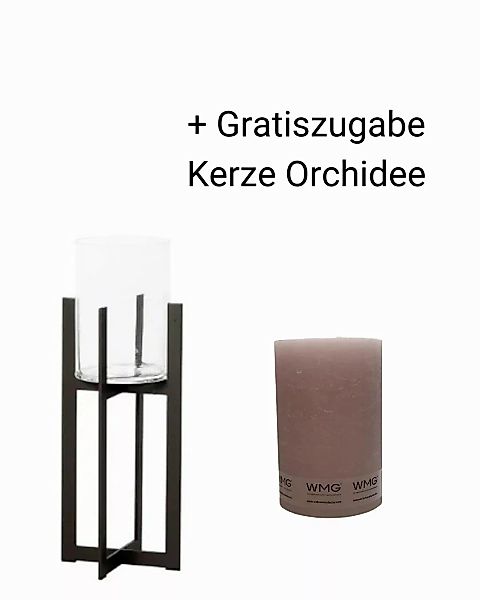 Windlicht Bolton Höhe 120 cm + Gratiszugabe Kerze Orchidee günstig online kaufen