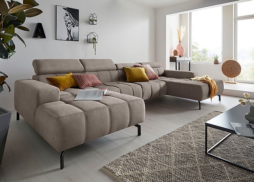DOMO collection Wohnlandschaft "Cunelli tolle Sitznähte als Designelement, günstig online kaufen