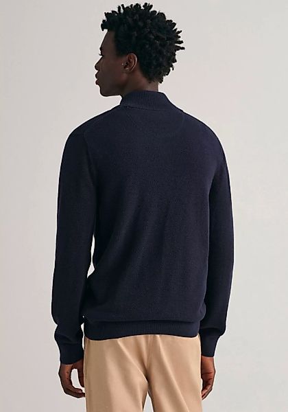 Gant Strickjacke "COTTON PIQUE ZIP CARDIGAN", mit Logostickerei auf der Bru günstig online kaufen