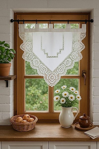 HOSSNER - ART OF HOME DECO Scheibengardine 40x40 cm (1 St), Schlaufen, halb günstig online kaufen