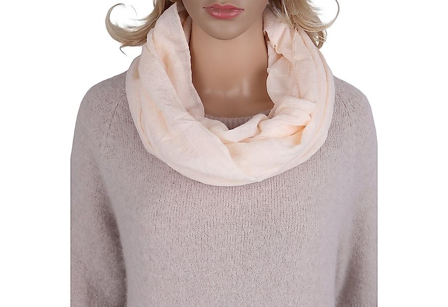 MIRROSI Loop Damen Schal Unifarbe mit Lochmuster Weich aus 100% Baumwolle, günstig online kaufen