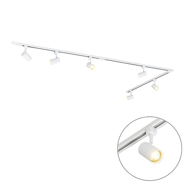 Qazqa Schienensystem-Sets Iconic jeana, 286 cm, (1-tlg), GU10, Weiß, Modern günstig online kaufen