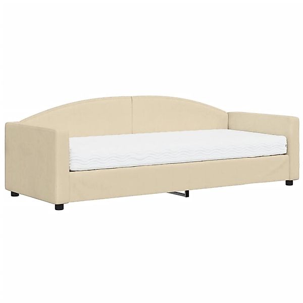 vidaXL Bett, Tagesbett mit Matratze Creme 80x200 cm Stoff günstig online kaufen