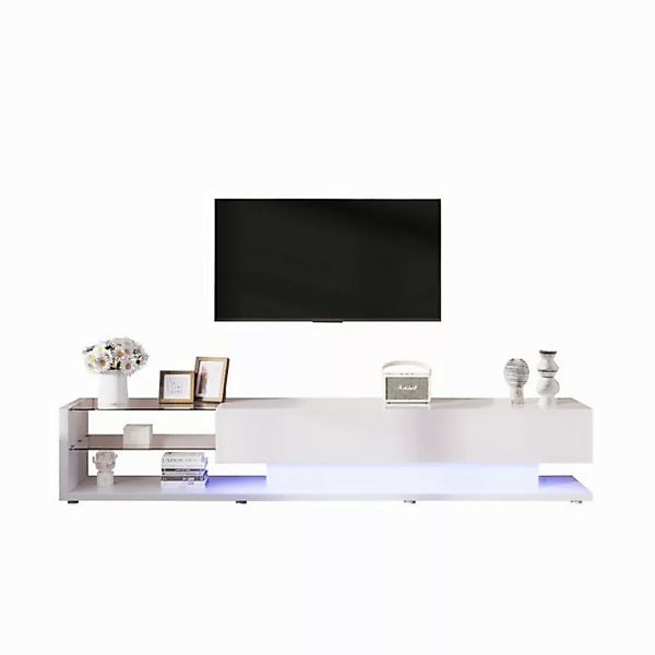 HAUSS SPOLE TV-Schrank mit Glastrennwände und variable LED-Beleuchtung, wei günstig online kaufen