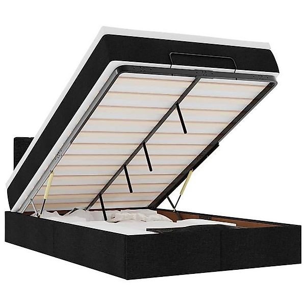 vidaXL Bett, Ottoman-Bett mit Matratze Schwarz 120x190 cm Stoff günstig online kaufen
