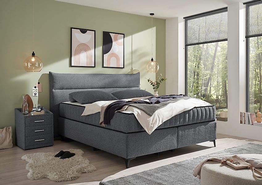ED EXCITING DESIGN Boxspringbett »Vlieland«, Premium 9-Zonen-Tonnentaschenf günstig online kaufen