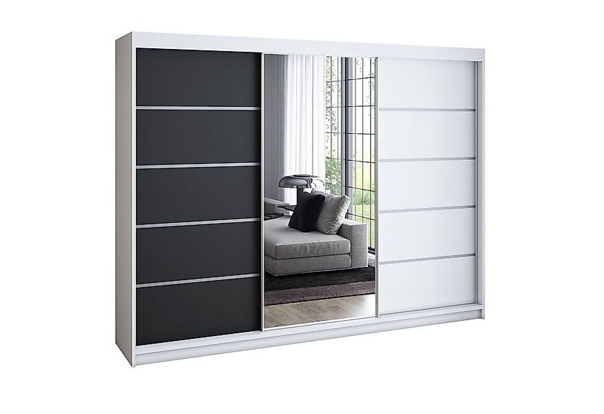 A&J MöbelLand GmbH Schiebetürenschrank VILUNO mit 4 Schubladen und Spiegel günstig online kaufen
