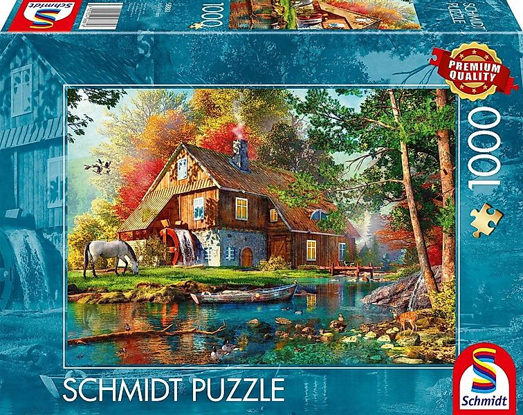 Schmidt Spiele Puzzle Wassermühle im Herbst, 1000 Puzzleteile günstig online kaufen