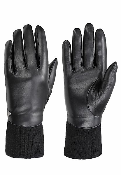 PEARLWOOD Lederhandschuhe "LUNA", (1 Paar), weiches Fleecefutter, Strickbün günstig online kaufen