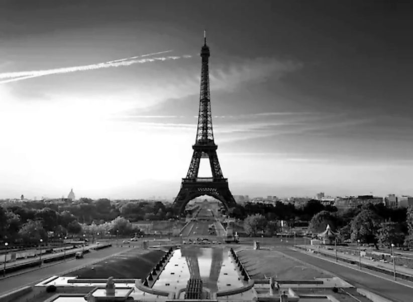 Papermoon Fototapete »Paris Eiffelturm Schwarz & Weiß« günstig online kaufen