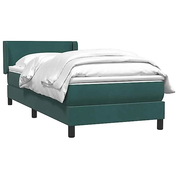 vidaXL Boxspringbett mit Matratze Dunkelgrün 90x210 cm Samt 3317934 günstig online kaufen
