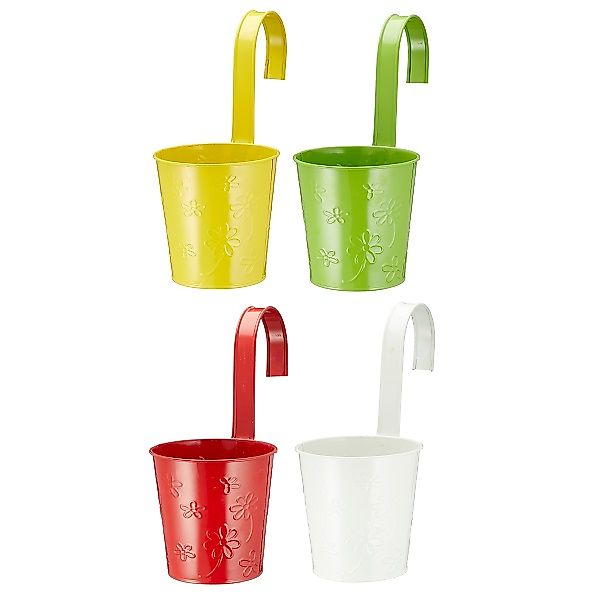 Übertopf SPRINGFLOWER rund 11cm Bunt 1 Stück Weiß / Gelb / Rot / Grün günstig online kaufen