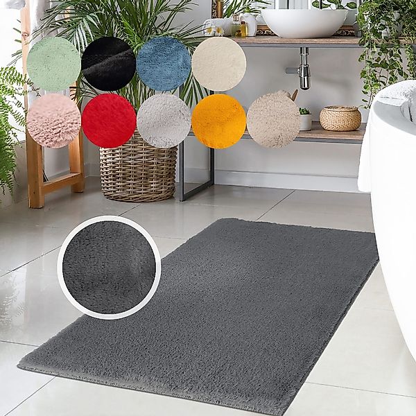 Carpet City Badematte "Topia Mats, Badteppich uni" Höhe 14 mm rutschhemmend günstig online kaufen