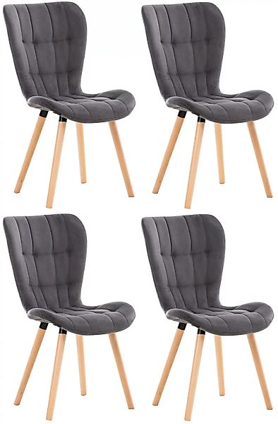 4er Set Stuhl Elda Samt-grau günstig online kaufen