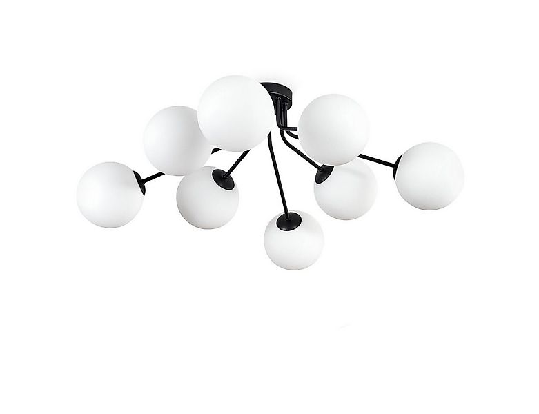 hofstein Deckenleuchte Deckenlampe aus Metall/Glas in Schwarz/Weiß, ohne Le günstig online kaufen