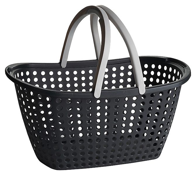 Koopman Einkaufskorb KARL, Grau, Schwarz, Kunststoff, günstig online kaufen