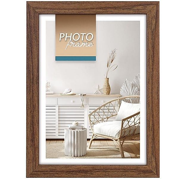 matches21 HOME & HOBBY Bilderrahmen Holz Bilderrahmen rechteckig Braun für günstig online kaufen