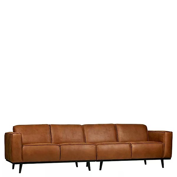 Sofa in Cognac Braun Retrostil günstig online kaufen