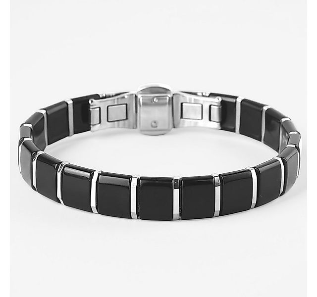 Karisma Edelstahlarmband Frauen Edelstahl Armband - Schwarze Keramik Gliede günstig online kaufen